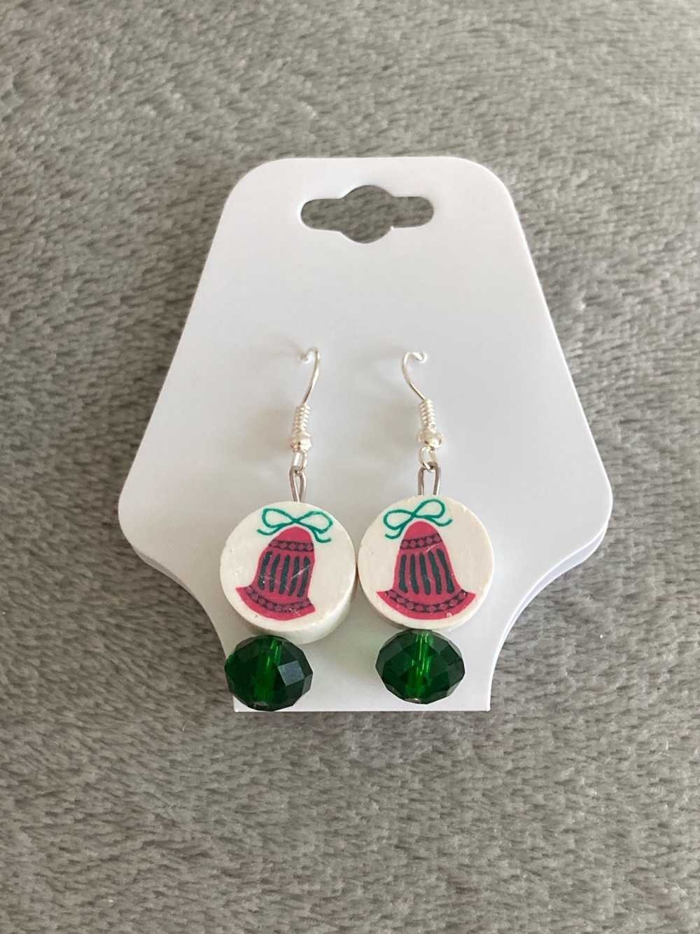 Christmas bell clay earrings